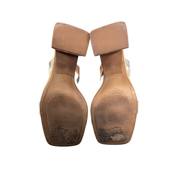 Transparent Strap Block Heeled Sandals Size 8 By A New Day - Picture 8 of 8